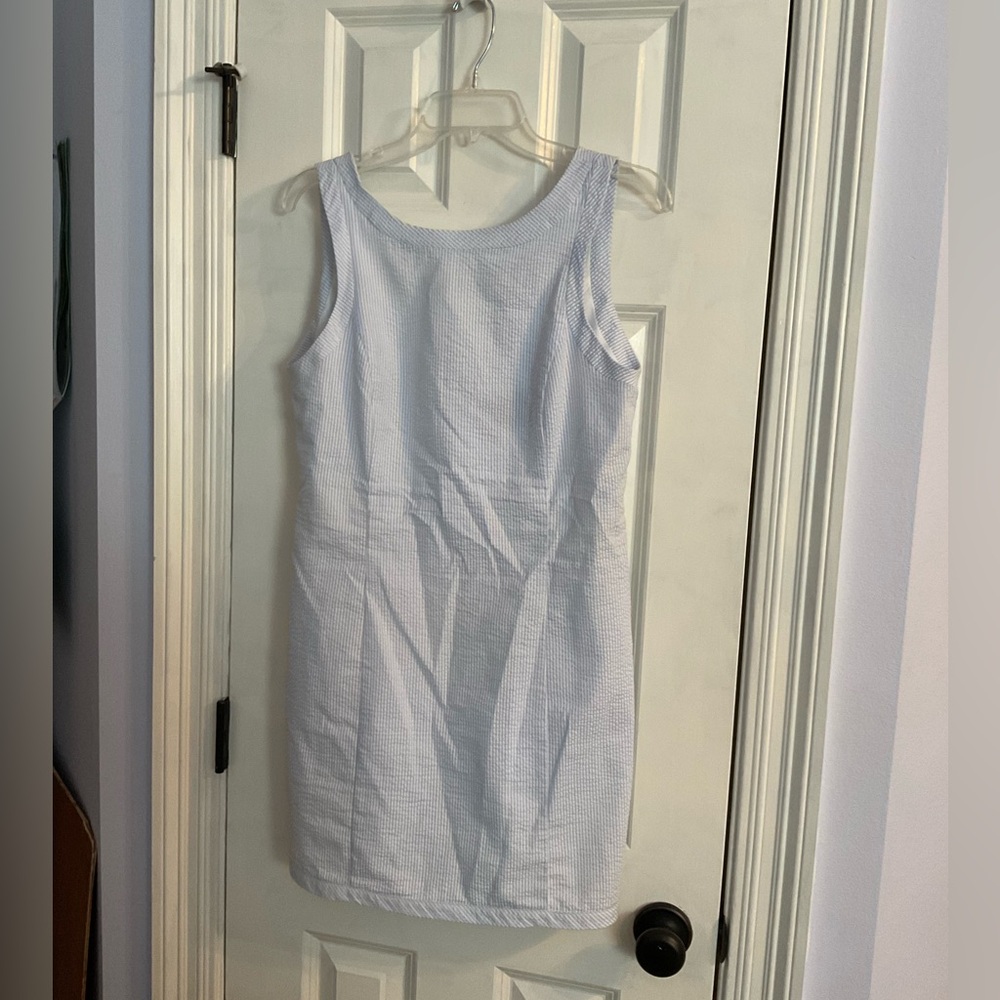 Lauren James Blue Seersucker Dress